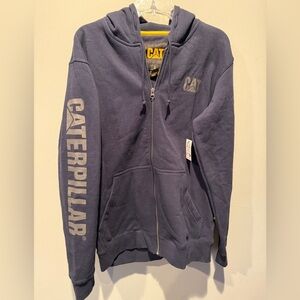Caterpillar Blue Hoodie, full zipper